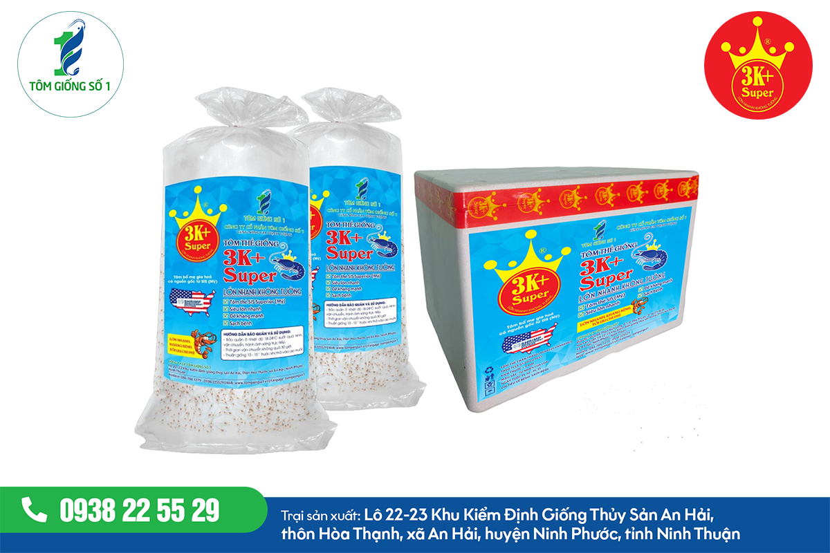 Tôm Thẻ Giống 3K+ Super Thế Hệ Mới - Tôm Giống Số 1